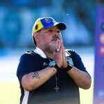 Diego Maradona, en su última etapa como entrenador de Gimnasia.