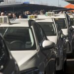 Taxistas en el aeropuerto de Barajas