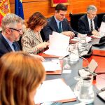 Pedro Sánchez con su equipo en La Moncloa. Preparó el dispositivo de seguridad ante los boicots que anunciaron los CDR