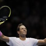 Nadal celebra su victoria en el O2 ante Medvedev