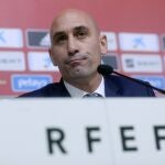Luis Rubiales, durante su conferencia de prensa en la Ciudad del Fútbol
