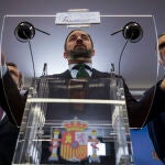 Rueda de prensa de Santiago Abascal VOX en el Congreso de los Diputados
