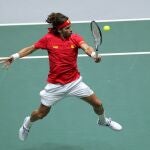 Feliciano López, durante un partido en la última Copa Davis