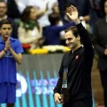 Federer, después de un partido de exhibición en Quito ante Zverev