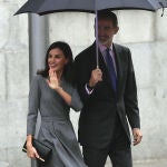 Los reyes, Felipe y Letizia, tras el acto de entrega de los premios del Observatorio contra la Violencia Doméstica y de Género.