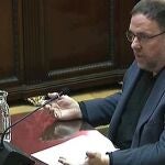 Oriol Junqueras, durante su declaración en el juicio del "procés"