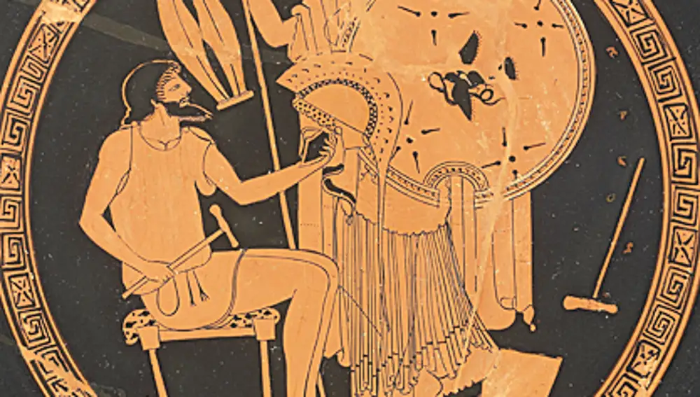 El dios Hefesto en su forja