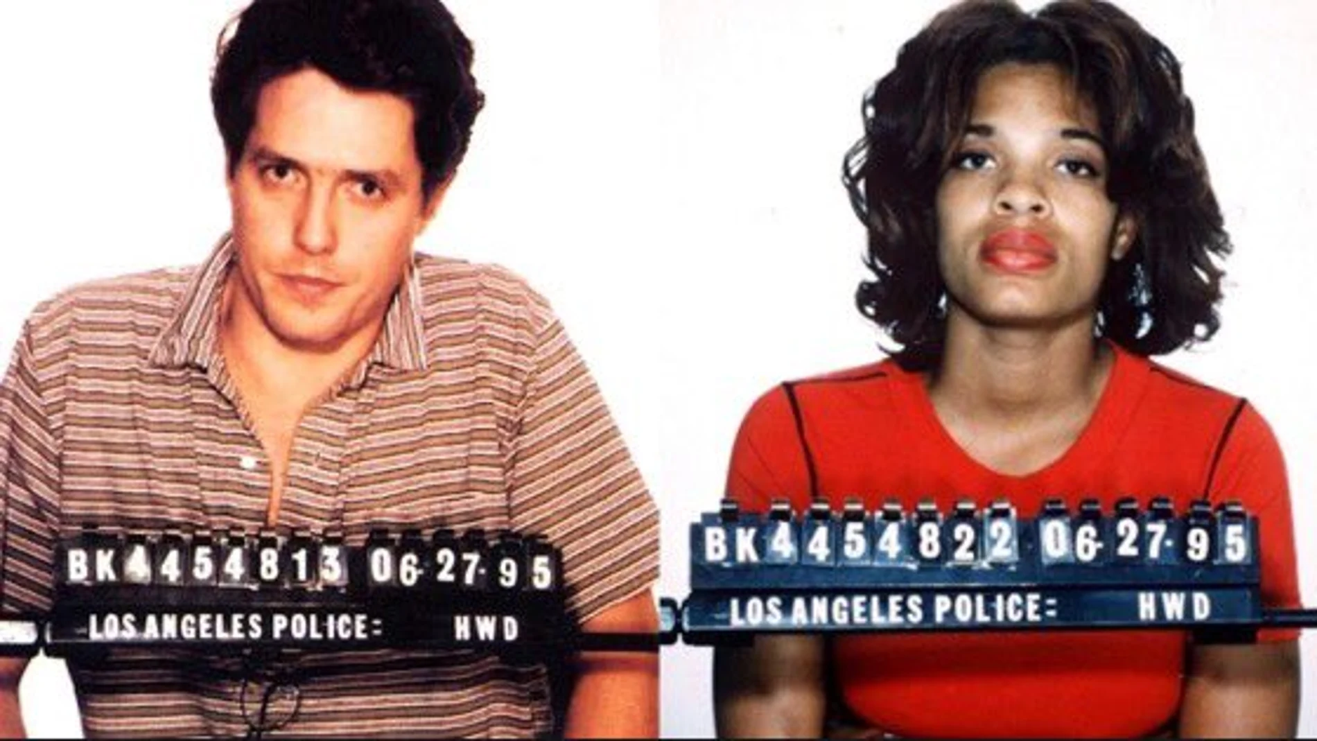Foto policial de Hugh Grant y Divine Brown