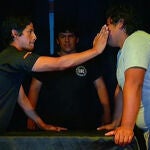 Un momento del campeonato de bofetadas en Perú