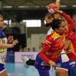 Almudena Rodriguez, durante el partido con Rusia