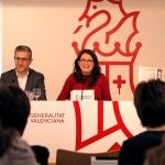 La vicepresidenta y portavoz del Consell, Mónica Oltra, y el conseller de Política Territorial, Arcadi España