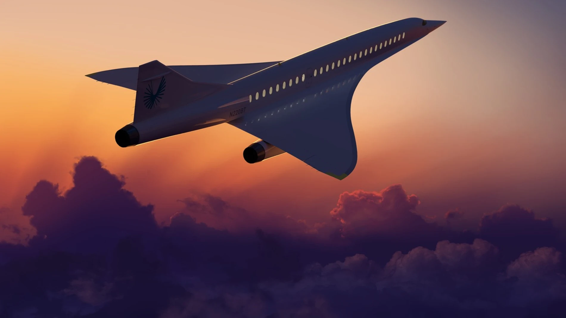 Recreación del aparato de Boom Supersonic