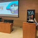 La primera edil de Getafe, Sara Hernández, durante su participación en la Cumbre del Clima el pasado 11 de diciembre