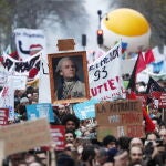 Manifestación contra las reformas de las pensiones cerca de la Plaza de la Bastilla en París