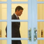 El presidente del Gobierno en funciones, Pedro Sánchez, en Moncloa