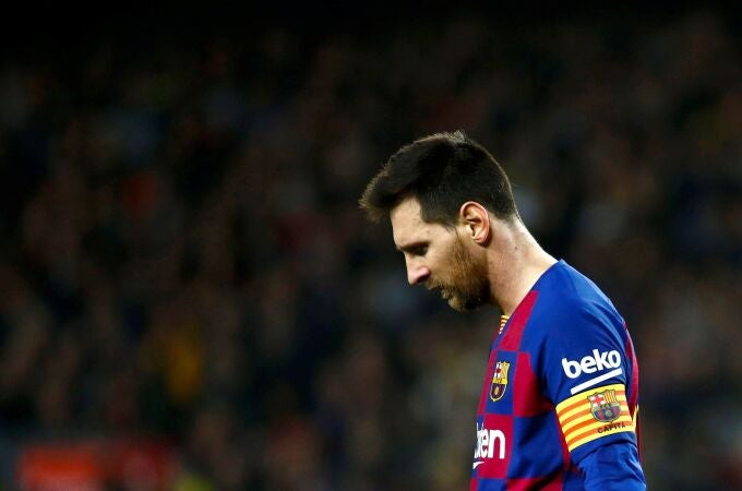 Messi, durante el Clásico