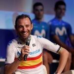Alejandro Valverde, durante la presentación del equipo Movistar