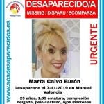 Cartel de desaparecida de Marta Calvo