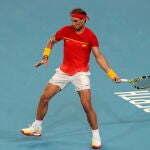 Nadal, durante su segundo partido de la temporada