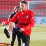 Koke entrenando con el Atlético de cara a la Supercopa
