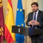 El presidente de la Región de Murcia, Fernando López Miras, en el Palacio de San Esteban, en una foto de archivo