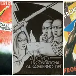 Carteles y propaganda de apoyo al Frente Popular