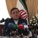 Hasan Ghasghavi, embajador de Irán en España, en una rueda de prensa ofrecida este martes en su legación diplomática en Madrid.