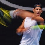 Nadal, durante uno de sus entrenamientos en Melbourne