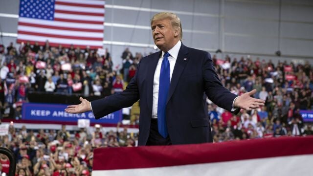 Donald Trump durante una conferencia en Milwaukee.
