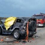 Estado del coche en el que quedó atrapado el joven fallecido