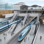Recreación de la estación de alta velocidad de Vitoria