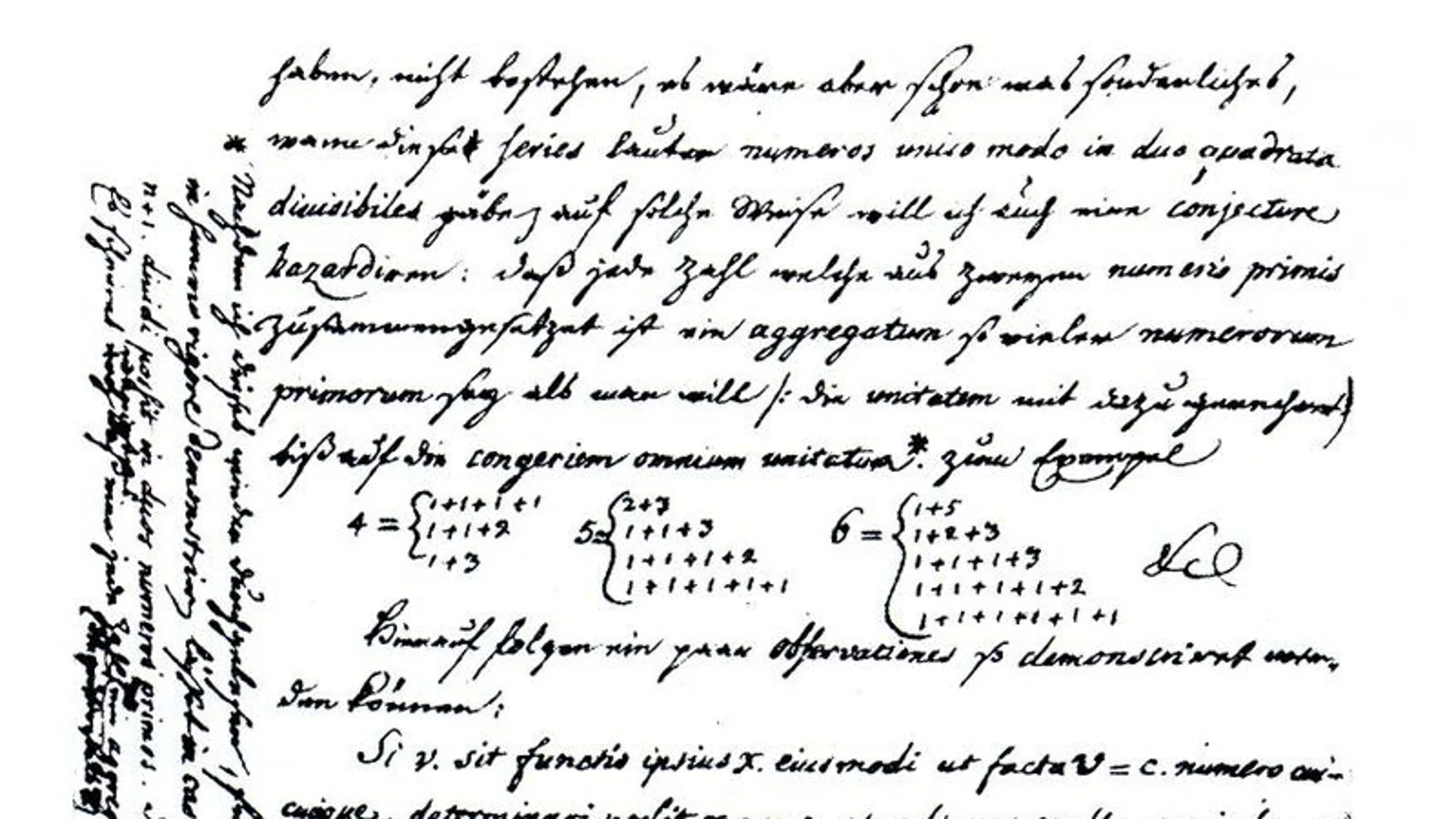 La carta de Goldbach a Euler donde escribe por primera vez su conjetura (1742)