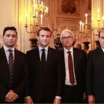 El presidente francés, Emmanuel Macron, recibió a un grupo de opositores venezolanos en abril de 2018