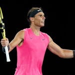 Nadal celebra su victoria en cuarta ronda ante Kyrgios