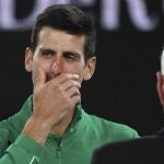 Djokovic, durante su entrevista