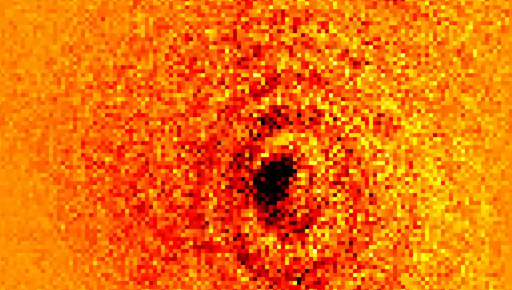 Imagen de un átomo individual obtenido de un microscopio de efecto tunel