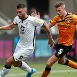 Borja Bastón con el Swansea.