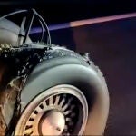 Así ha quedado la rueda del avión de Air Canada