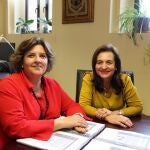 Las investigadoras principales del proyecto WeinApp, Carmen Balbuena y Manuela Álvarez