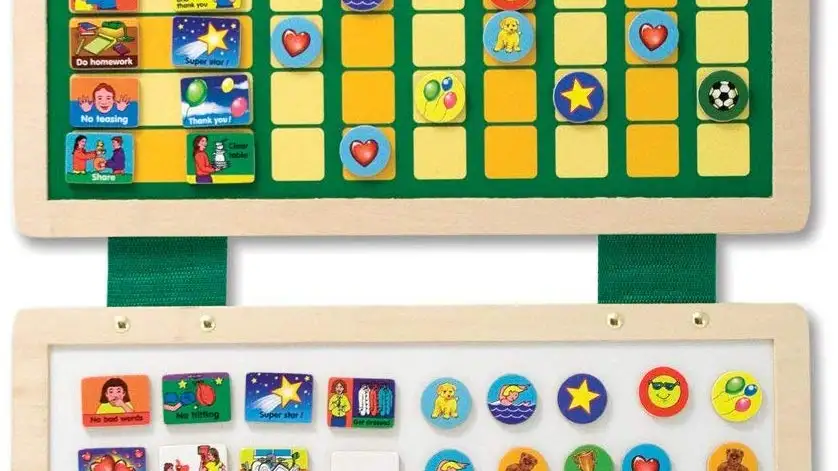 Tabla De Recompensas Para La Limpieza Infantil – Imán De Cartón Plastificado Con Pegatinas Reutilizables