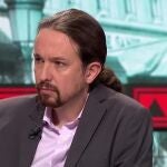 Pablo Iglesias, durante su entrevista en La Sexta