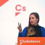 GRAF7983. MADRID, 10/02/2020.- La portavoz de la Comisión Gestora de Ciudadanos, Melisa Rodríguez, durante la rueda de prensa posterior a la reunión de este órgano este lunes en Madrid. EFE/ Fernando Villar