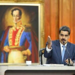 HANDOUT - 14 February 2020, Venezuela, Caracas: Incumbent Venezuelan President Nicolas Maduro speaks during a press conference with international media. Photo: Marcelo Garcia/Prensa Miraflores/dpa - ATTENTION: editorial use only and only if the credit mentioned above is referenced in full14/02/2020 ONLY FOR USE IN SPAIN