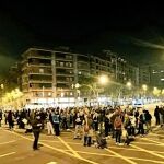 Una de las protestas que cada noche suceden en la Meridiana