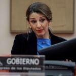 La ministra de Trabajo y Economía Social, Yolanda Díaz, compareció en la Comisión de Trabajo del Congreso para explicar las medidas que pondrá en marcha en materia laboral