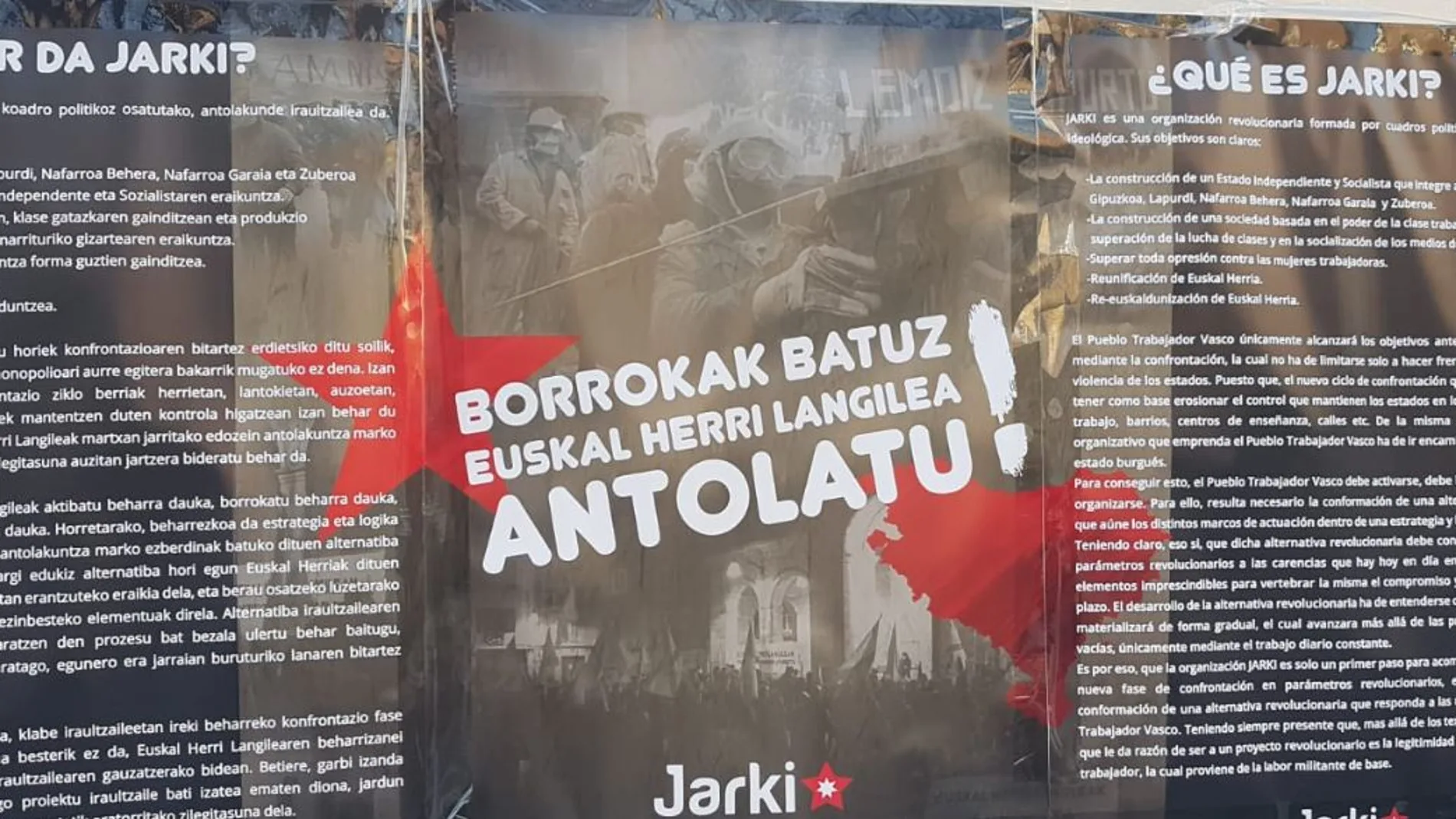 Pegan carteles en Pamplona en los que llaman a la movilización