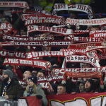 Imagen de un sector de la afición del Bayern en la pasada jornada de Champions