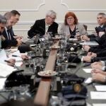 El alcalde de Valencia, Joan Ribó, y la delegada del Gobierno en la Comunitat Valenciana, Gloria Calero, presiden la reunión de la Junta Local de Seguridad con motivo de las Fallas