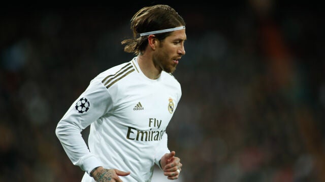 Sergio Ramos of Real Madrid runs during the UEFA Champions League football match played between Real Madrid and Manchester City at Santiago Bernabeu stadium on January 26, 2020 in Madrid, Spain.26/02/2020 ONLY FOR USE IN SPAIN