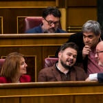 El Líder de ERC, Gabriel Rufian, durante el pleno del Congreso este jueves en Madrid